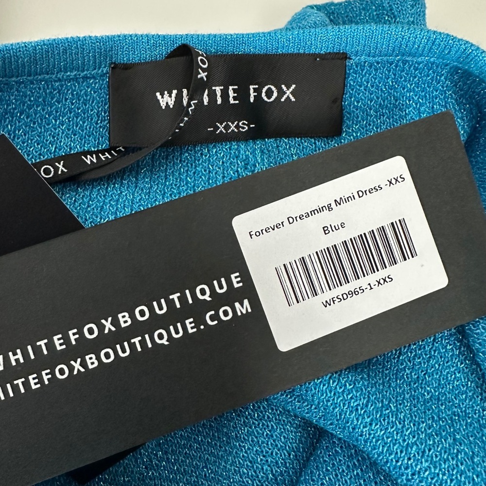 NWT White Fox Forever Dreaming Mini Bodycon Dress Blue Floral XXS - Picture 10 of 15